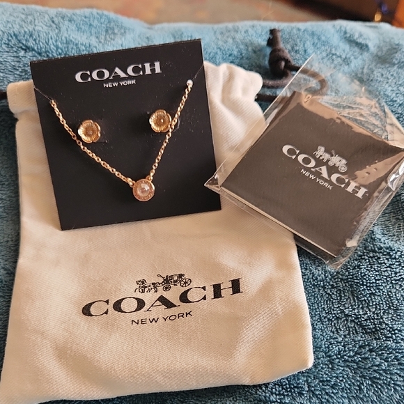 Coach Gold Necklace with Crystal Accents - Picture 1 of 5